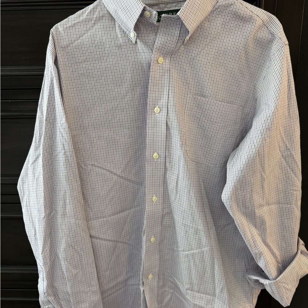 Ralph Lauren Blue and White Checkered Shirt